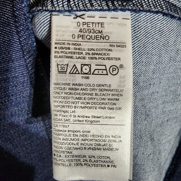 Banana Republic Puff Sleeve Pintuck & Lace Shift Dress in Rinse Preppy Work - Picture 13 of 13